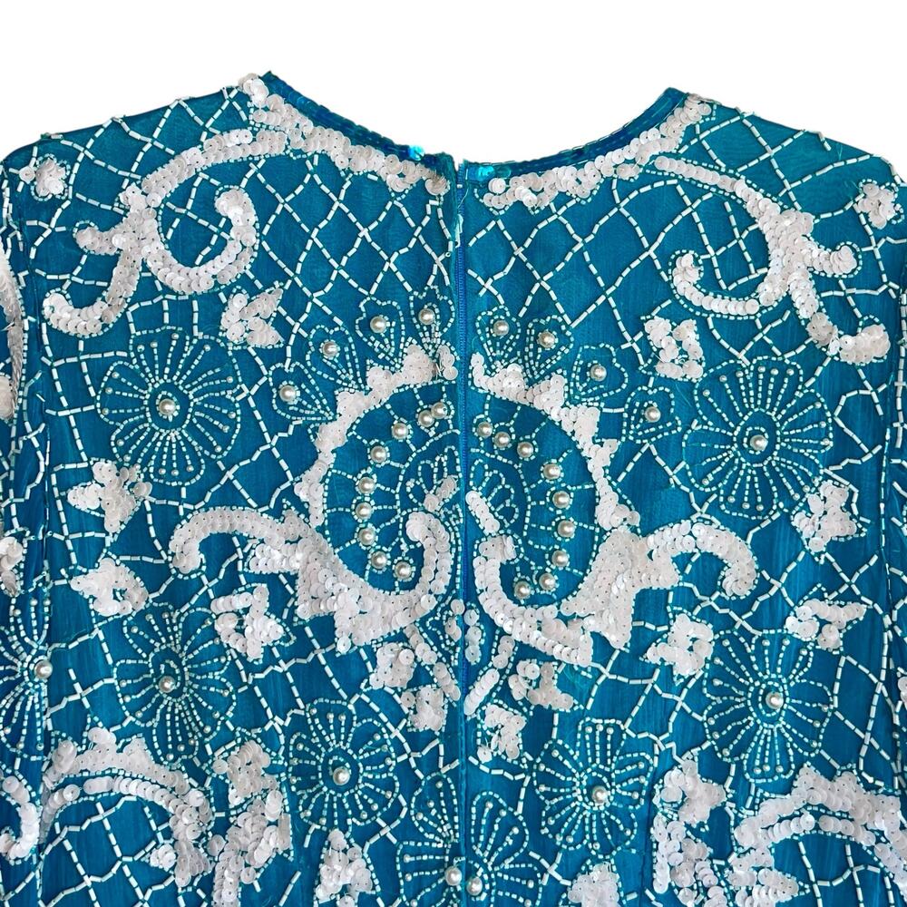 Lillie Rubin Vintage Beaded Silk Sheath Dress - Picture 4 of 12